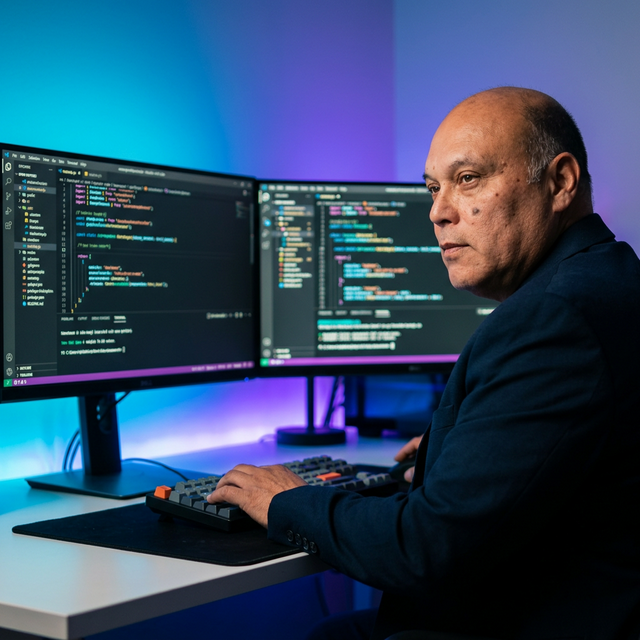 Oscar Stella - Desarrollador Web programando